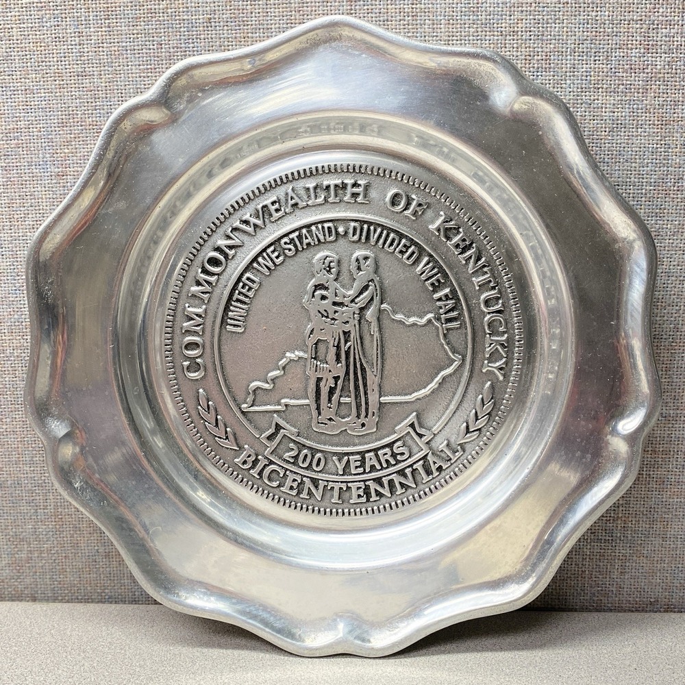 Vtg Commonwealth Of Kentucky 200 Years Bicentennial‎ Pewratex Plate Old Money